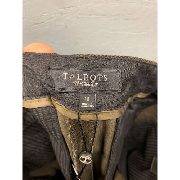 Talbots Womens Signature Flare Leg Size 10 Green Dark Wash Pants NEW - Picture 9 of 12